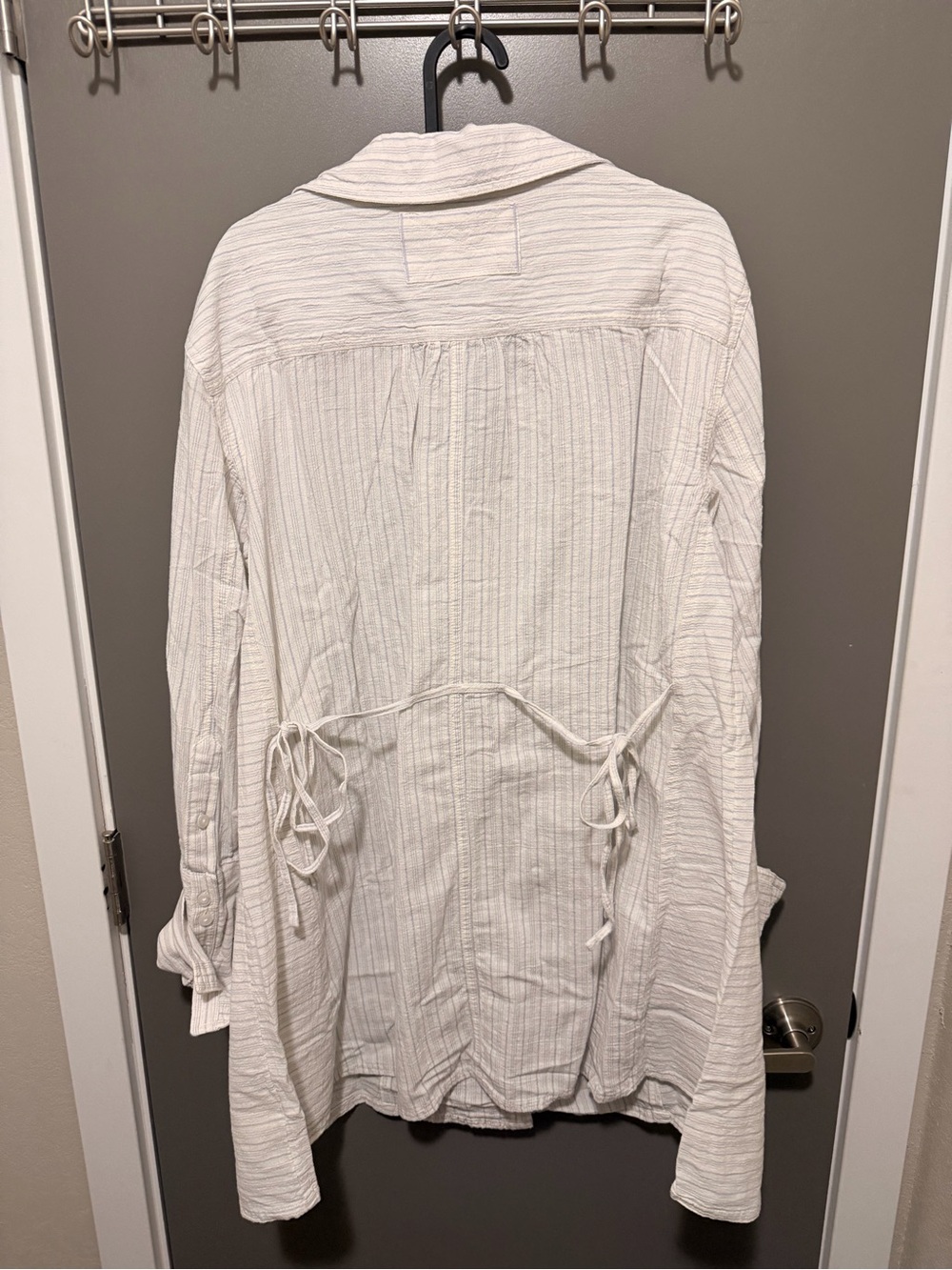 We The Free Cream-White Textured Long-Sleeve Button-Down Shirt - Picture 2 of 5